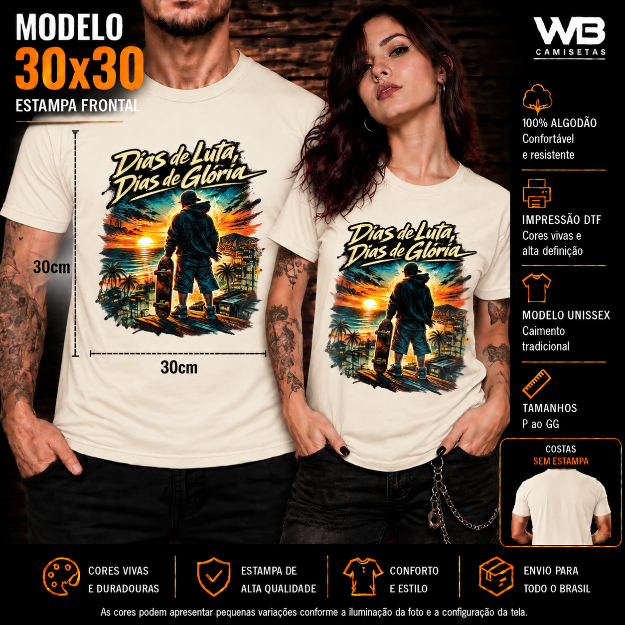 Camiseta Rock - CBJR “Dias de Luta, Dias de Glória” / off-white - Imagem 2
